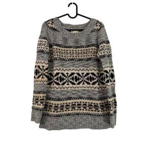 Denim Supply Ralph Lauren Southwestern Gray Black Beige Wool Alpaca Sweater S